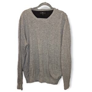 Mossimo Mens Gray Black Cotton Blend Dot Crew Neck Dressy Casual Sweater XL